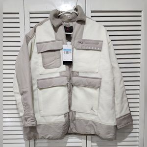 Jordan Cozy Girl Jacket Wool Oversized Fit White Gray Women's  NEW